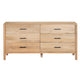 Geti 66 Inch Wide Dresser, 6 Drawers, Handcrafted Natural Oak White Mango Wood