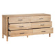 Geti 66 Inch Wide Dresser, 6 Drawers, Handcrafted Natural Oak White Mango Wood