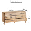 Geti 66 Inch Wide Dresser, 6 Drawers, Handcrafted Natural Oak White Mango Wood