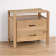 Geti 29 Inch Bedside Nightstand Table, 2 Drawer, Open Shelf, Handcrafted Natural Oak White Mango Wood