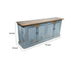 Lia Sideboard Buffet Cabinet 79 Inch 4 Doors Rustic Blue Pine Wood BM326521