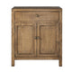 Lia Small Accent Cabinet, 2 Door, Drawer, Antique Style Natural Wood