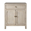 Lia Small Accent Cabinet, 2 Door, Drawer, Antique Style Whitewash Wood