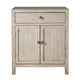 Lia Small Accent Cabinet, 2 Door, Drawer, Antique Style Whitewash Wood