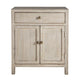 Lia Small Accent Cabinet 2 Door Drawer Antique Style Whitewash Wood BM326523