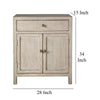 Lia Small Accent Cabinet 2 Door Drawer Antique Style Whitewash Wood BM326523