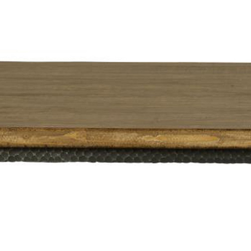 Lemy Dining Table 72’’ Rectangular Brown Top Black Metal Accent Legs BM326524