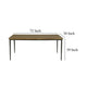 Lemy Dining Table 72’’ Rectangular Brown Top Black Metal Accent Legs BM326524