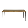 Lemy Dining Table, 72" Rectangular Brown Top, Black Metal Accent Legs