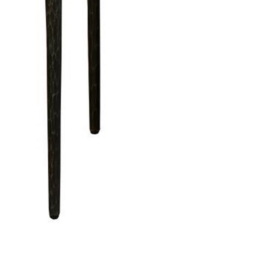 Lemy Coffee Table 48’’ Rectangular Brown Top Black Metal Accent Legs BM326525