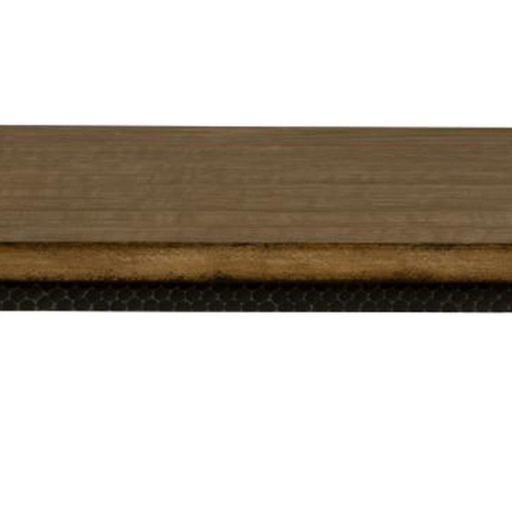 Lemy Coffee Table 48’’ Rectangular Brown Top Black Metal Accent Legs BM326525