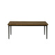 Lemy Coffee Table, 48" Rectangular Brown Top, Black Metal Accent Legs