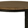 Lemy Side End Table 22’’ Rustic Round Brown Top Black Metal Legs BM326527