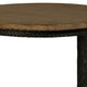 Lemy Side End Table 22’’ Rustic Round Brown Top Black Metal Legs BM326527