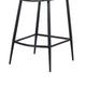 Isha Counter Stool Chair Set of 2, Gray Goat Leather, Black Iron