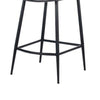 Isha Counter Stool Chair Set of 2 Gray Goat Leather Black Iron