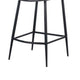 Isha Counter Stool Chair Set of 2 Gray Goat Leather Black Iron