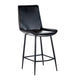 Isha Counter Stool Chair Set of 2, Gray Goat Leather, Black Iron