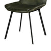 Isha Dining Chair Set of 2 with Rich Green Goat Leather Black Iron