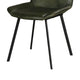 Isha Dining Chair Set of 2 with Rich Green Goat Leather Black Iron