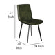 Isha Dining Chair Set of 2 with Rich Green Goat Leather, Black Iron