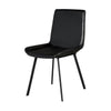 Isha Dining Chair Set of 2 with Dark Gray Goat Leather Black Iron