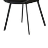 Isha Dining Chair Set of 2 with Dark Gray Goat Leather Black Iron