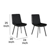Isha Dining Chair Set of 2 with Dark Gray Goat Leather Black Iron