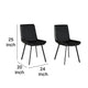 Isha Dining Chair Set of 2 with Dark Gray Goat Leather Black Iron