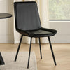 Isha Dining Chair Set of 2 with Dark Gray Goat Leather, Black Iron