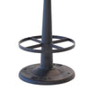 Counter Stool Brown Goat Leather Round Footrest Black Iron Pedestal BM326535