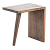 Leno End Table 21’’ Rectangular Top Rustic Natural Brown Pine Wood BM326538
