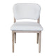 Dining Side Chair Set of 2, Plush White, Open Back, Natural Gray Wood