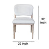 Dining Side Chair Set of 2 Plush White Open Back Natural Gray Wood BM326541