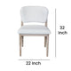 Dining Side Chair Set of 2 Plush White Open Back Natural Gray Wood BM326541