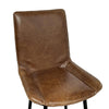Swivel Barstool Chair Brown Faux Leather Upholstery Black Iron Frame BM326544