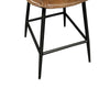 Swivel Barstool Chair Brown Faux Leather Upholstery Black Iron Frame BM326544