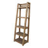 Bookcase, 5 Tier Shelves, Rustic Natural Brown Wood, Ladder Style, 72"