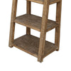 Bookcase, 5 Tier Shelves, Rustic Natural Brown Wood, Ladder Style, 72"