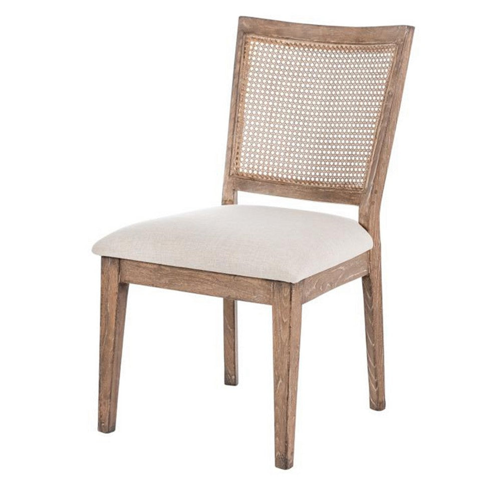 Mary Dining Side Chair Set of 2 White Classic Natural Elm Wood BM326562