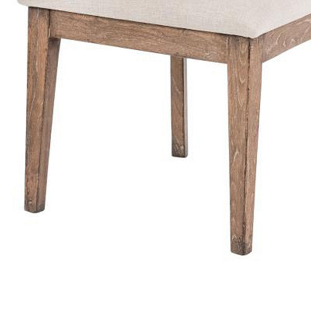 Mary Dining Side Chair Set of 2 White Classic Natural Elm Wood BM326562