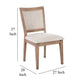 Mary Dining Side Chair Set of 2 White Classic Natural Elm Wood BM326562