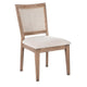 Mary Dining Side Chair Set of 2, White, Classic Natural Elm Wood