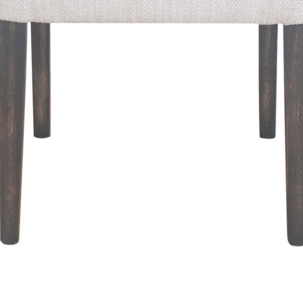 Liom Dining Side Chair Set of 2 Ash Gray Fabric Blackwash Frame BM326563