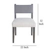 Liom Dining Side Chair Set of 2 Ash Gray Fabric Blackwash Frame BM326563