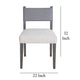 Liom Dining Side Chair Set of 2 Ash Gray Fabric Blackwash Frame BM326563