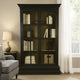 Geny Library Bookcase Cabinet, 2 Glass Door, 3 Shelves, 59" Black