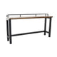 Fyan Counter Table w Rails, Black Iron Base, 71 Inch Rectangular Top
