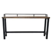 Fyan Counter Table w Rails Black Iron Base 71 Inch Rectangular Top BM326572