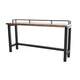 Fyan Counter Table w Rails Black Iron Base 71 Inch Rectangular Top BM326572